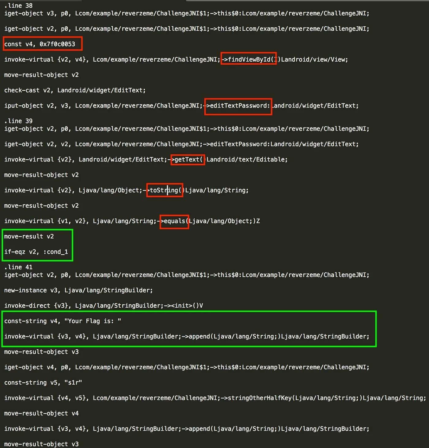 smali code block