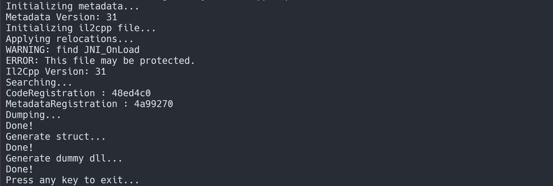 Il2cppDumper Extraction