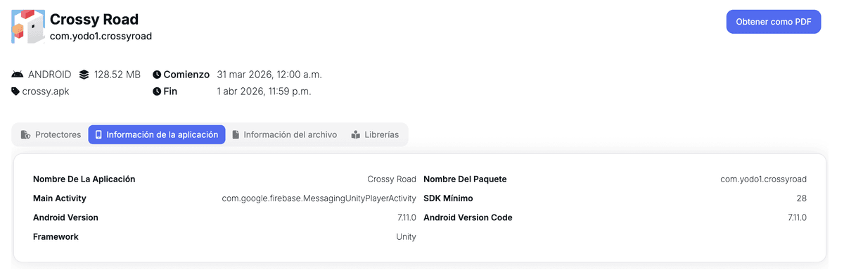 Figure 10: Android APK general information with Tungstenic
