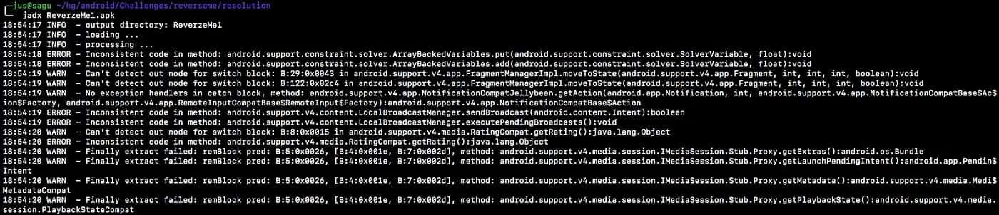 jadx ReverzeMe1.apk