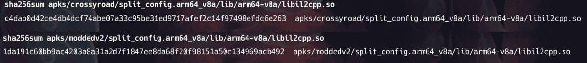 Figure 6: Shasum extraction and comparison