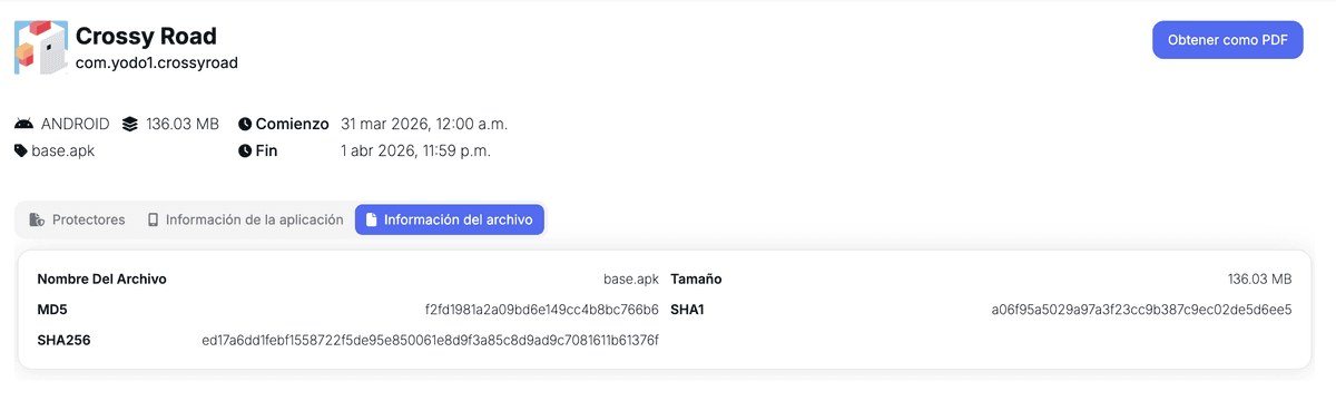 Figure 11: Android APK signature extraction using Tungstenic