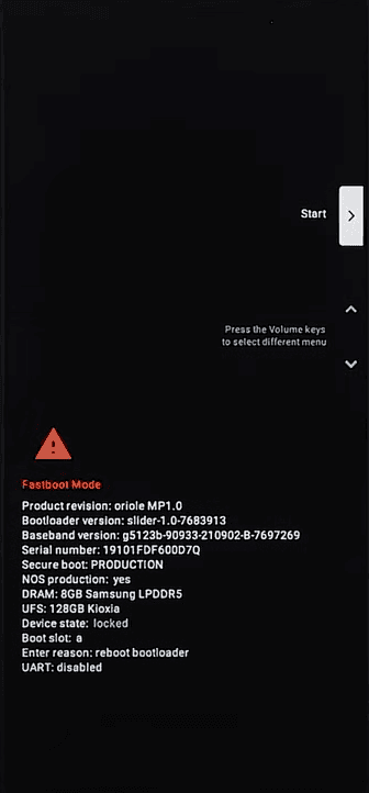 Image showing default bootloader screen