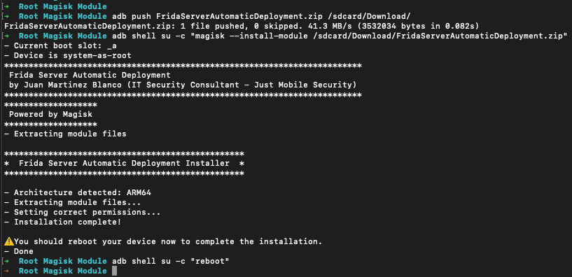 Magisk module instal adb