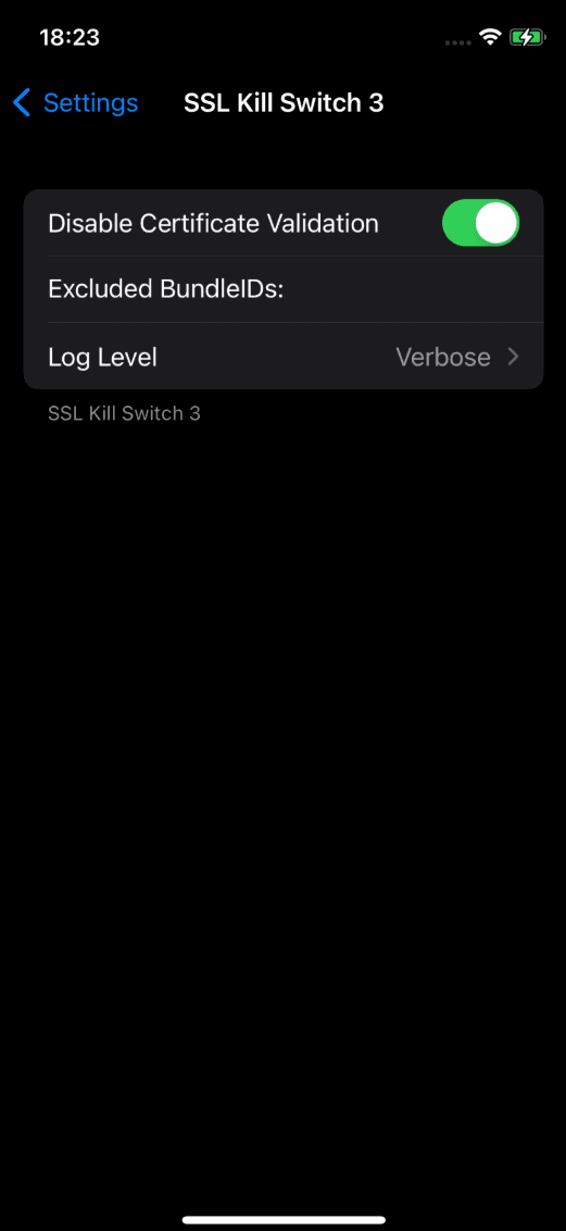 SSL Killswitch 3 activated on a iOS Jailbroken device